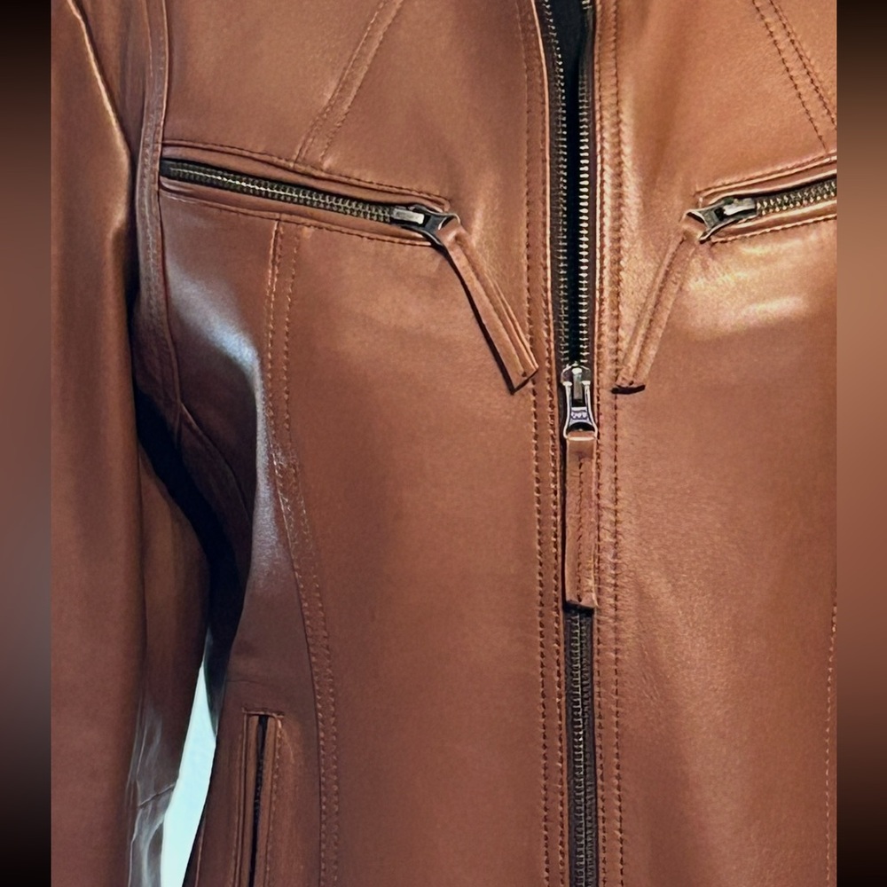 Brown Leather Jacket - image 3